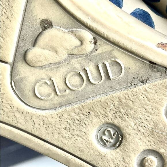 Cloud Footwear Italian Leather Blue & White Polka Dot Loafers Sneakers, US 10.5 - Picture 12 of 13